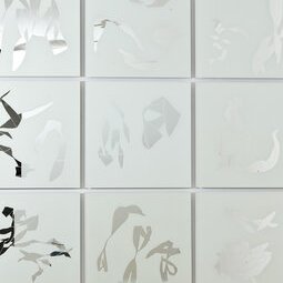 Hélianthes 9 miroirs gravés 50x50cm